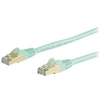 Image de StarTech.com Cable reseau Ethernet RJ45 Cat6 de 5 m - Cordon de brassage blinde Cat 6 STP sans crochet - Fil Gigabit aqua (6ASPAT5MAQ) - cordon de raccordement - 5 m - turquoise