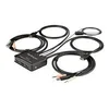 Image de StarTech.com 2 Port HDMI KVM Switch, 4K 60Hz, Compact Dual Port UHD/Ultra HD USB Desktop KVM Switch with Integrated 4ft Cables Audio, Bus Powered Remote Switching, MacBook ThinkPad - 4K KVM Switch w/ Audio (SV211HDUA4K) - commutateur ecran-clavier-sou