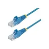 Image de StarTech.com Cable reseau Ethernet RJ45 Cat6 de 2 m - Cordon de brassage mince Cat 6 UTP sans crochet - Fil Gigabit bleu (N6PAT200CMBLS) - cordon de raccordement - 2 m - bleu