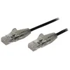 Image de StarTech.com Cable reseau Ethernet RJ45 Cat6 de 2,5 m - Cordon de brassage mince Cat 6 UTP sans crochet - Fil Gigabit noir (N6PAT250CMBKS) - cordon de raccordement - 2.5 m - noir
