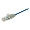 Image de StarTech.com Cable reseau Ethernet RJ45 Cat6 de 3 m - Cordon de brassage mince Cat 6 UTP sans crochet - Fil Gigabit bleu (N6PAT300CMBLS) - cordon de raccordement - 3 m - bleu