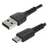 Image de StarTech.com Cable de Chargement 2m USB A vers USB C - Cordon USB 2.0 vers USB-C a Charge/Synchronisation Rapides - Gaine TPE en Fibre Aramide M/M 3A Noir - Samsung S10/iPad Pro/Pixel (RUSB2AC2MB) - Cable USB de type-C - USB pour 24 pin USB-C - 2 m