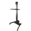 Image de StarTech.com Pupitre de Travail Mobile avec Support ecran - Support pour Tour PC et Clavier - Chariot Ordinateur Ergonomique - Pupitre de Travail Debout Mobile Sur Roulettes (WKSTNCART) chariot - pour ecran LCD/clavier/souris/processeur - noir