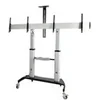 Image de StarTech.com Dual TV Cart for 37-60in VESA TVs up to 110lb (50kg) each, Height Adjustable TV Mount, Mobile Display Cart w/ Webcam Equipment Shelves, Lockable Casters, TV Cart on Wheels - Rolling TV Stand (STNDMTVDUO) chariot - pour 2 moniteurs / moniteu