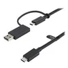 Image de StarTech.com Cable USB-C avec Adaptateur USB-A 1m - Cable Hybride 2-en-1 USB C avec USB-A - USB-C vers USB-C (10Gbps/100W PD) - USB-A vers USB-C (5Gbps) - Ideal pour Dock Hybride (USBCCADP) - Cable USB de type-C - 24 pin USB-C pour 24 pin USB-C - 1 m
