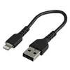 Image de StarTech.com 15cm(6 in) Durable Black USB-A to Lightning Cable, Heavy Duty Rugged Aramid Fiber USB Type A to Lightning Charger/Sync Power Cord, Apple MFi Certified iPad/iPhone 12 Pro Max - iPhone 7/8/11/11 Pro (RUSBLTMM15CMB) - cable Lightning - Lightning