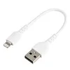 Image de StarTech.com Cable USB-A vers Lightning Blanc Robuste 15cm - Cable de Charge/Synchronisation de Type A vers Lightning en Fibre Aramide - iPad/iPhone 12 - Certifie Apple MFi (RUSBLTMM15CMW) - cable Lightning - Lightning / USB - 15 cm