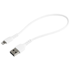 Image de StarTech.com Cable USB-A vers Lightning Blanc Robuste 30cm - Cable de Charge/Synchronisation de Type A vers Lightning en Fibre Aramide - iPad/iPhone 12 - Certifie Apple MFi (RUSBLTMM30CMW) - cable Lightning - Lightning / USB - 30 cm