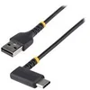 Image de StarTech.com 1ft (30cm) USB A to C Charging Cable Right Angle, Heavy Duty Fast Charge USB-C Cable, USB 2.0 A to Type-C, Durable and Rugged Aramid Fiber, 3A, S20/iPad/Pixel - High Quality USB Charging Cord (R2ACR-30C-USB-CABLE) - Cable USB de type-C - USB