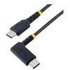 Image de StarTech.com 6in (15cm) USB C Charging Cable Right Angle, 60W PD 3A, Heavy Duty Fast Charge USB-C Cable, USB 2.0 Type-C, Durable and Rugged Aramid Fiber, S20/iPad/Pixel - High Quality USB Charging Cord (R2CCR-15C-USB-CABLE) - Cable USB de type-C - 24 pin