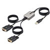 Image de Startech.com 2p6ffc-usb-serial Adattatore Per Inversione Del Genere Dei Cavi Usb-a 2 X Db-9 Rs-232 Nero, Grigio
