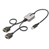 Image de Startech.com Adaptateur Usb Vers Série De 2 Ports De 60cm, Vis/écrous Db9 Interchangeables, Com Rétention, Câble
