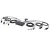 Image de StarTech.com 2-Port Dual-Monitor DisplayPort Cable KVM Switch, 4K 60Hz, Compact KVM with 5ft/1.5m USB-A/DisplayPort/Audio Integrated Cables, Bus Powered - Remote Push Button/Hotkey Switching (C2-DD46-UA2-CBL-KVM) - commutateur ecran-clavier-souris/audio/U