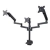 Image de StarTech.com Triple Monitor Desk Mount For Up To Three 27in Screens, VESA 75x75/100x100, Tool-Less Arm Adjustments, C-Clamp/Grommet Mount, Spring-Assisted Arms kit de montage - bras reglable - pour 3 ecrans LCD - noir