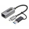 Image de StarTech.com USB-C to Ethernet Adapter w/USB-A Adapter, Realtek RTL8153B - adaptateur reseau - USB-C 3.2 Gen 1 - Gigabit Ethernet