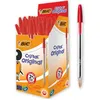 Image de Stylo à bille - Bic - Cristal - Pointe moyenne - Encre rouge - Lot de 50