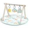 Image de INGENUITY Tapis déveil bébé Sun Valley arche de jeu en bois - 3 jouets amovibles - pliable