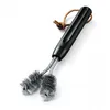 Image de Brosse de nettoyage pour barbecue à deux têtes - WEBER - En acier inoxydable - Idéale pour les grilles en fonte