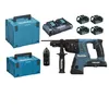 Image de Perforateur-Burineur SDS+ 36V (2x18V) - 2.5J - MAKITA - avec 4 batteries 5Ah + 1 chargeur rapide + 2 MakPak + accessoires - DHR264P