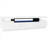 Image de Meuble tv brillant et élégant blanc avec éclairage led 16 couleurs,espace pour télé 70 - 3 tiroirs,160l x 39p x 42h cm,blanc Façade Brillante,avec Lumière