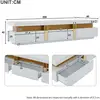 Image de Meuble tv lowboard moderne en marbre,commode tv 3 tiroirs,pour les téléviseurs jusqu’à 90 pouces,200 x 40 x 42 cm - blanc