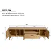 Image de Meuble tv en rotin,meuble de rangement tv 2 portes + 1 tiroir,pieds en bois massif,180 x 40 x 54cm