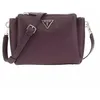 Image de GUESS Sac à épaule bandoulière violet foncé pour femme - Noelle Tri Compartment Crossbody Bag Aubergine 294565