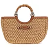 Image de GUESS Sac à épaule brun clair blanc pour femme - Siria Girlfriend Satchel Bag Natural / Caramel 317642