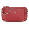 Image de GUESS Sac à épaule bandoulière rouge foncé pour femme - Noelle II Double Pouch Crossbody Bag Garnet 324149