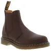 Image de Bottines en cuir marron DR MARTENS 2976 YS - Talon plat de 2 cm - Fermeture élastique - Bout rond