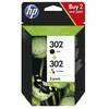 Image de Hp Pack De 2 Cartouches D'encre Noire/3 Couleurs Authentiques 302