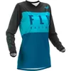 Image de Maillot femme Fly Racing F-16 - Bleu aqua/Noir - Manches courtes - Cycle