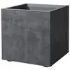 Image de Pot de Fleurs Carré en plastique 39x39cm 40L Gris anthracite avec réserve d'eau DEROMA