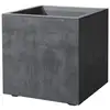 Image de Pot de fleurs Carré en plastique 25x25cm 10L Gris anthracite avec réserve d'eau DEROMA