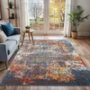 Image de LIVABLISS Tapis de Salon à Poils Courts Doux Abstrait Moderne NOA 160x213cm Multicolore/Bleu