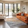 Image de LIVABLISS Tapis de Salon à Poils Courts Doux Abstrait Moderne VALERIE 160x213cm Multicolore/Orange