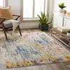 Image de LIVABLISS Tapis de Salon à Poils Courts Doux Abstrait Moderne ALANA 160x215cm Multicolore/Bleu