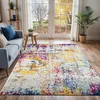Image de LIVABLISS Tapis de Salon à Poils Courts Doux Abstrait Moderne SARAH 160x220cm Bleu/Jaune/Rose