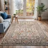 Image de LIVABLISS Tapis de Salon à Poils Courts Doux Vintage Oriental AMIRA 200x275cm Rose/Blanc