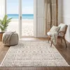 Image de LIVABLISS Tapis de Salon à Poils Courts Doux Scandinave Bohème OLIMPIA 200x275cm Blanc/Noir