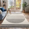 Image de LIVABLISS Tapis de Salon à Poils Courts Doux Scandinave Moderne ENSO 152x213cm Blanc/Noir