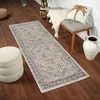 Image de LIVABLISS Tapis de Couloir à Poils Courts Doux Vintage Oriental JADE 80x220cm Multicolore/Taupe