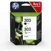 Image de Hp 303 Pack De 2 Cartouches D'encre Noire Et Trois Couleurs Authentiques (3ym92ae)