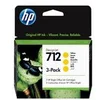 Image de HP 712 - pack de 3 - jaune - original - DesignJet - cartouche d'encre