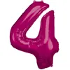Image de Ballon chiffre - Amscan - Numéro 4 - Aluminium - 66 x 88 cm - Rose