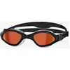 Image de Lunettes de natation Zoggs Tiger LSR+ noires avec verres miroir orange