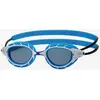 Image de Lunettes de natation Zoggs Predator bleu blanc avec verres transparents bleu foncé - M
