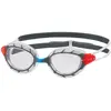 Image de Lunettes de natation Zoggs Predator gris rouge blanc avec verres transparents - M