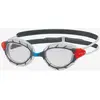 Image de Lunettes de natation Zoggs Predator gris rouge blanc avec verres transparents - S