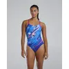 Image de Maillot de bain TYR Durafast Elite Cutoutfit Abstractai bleu rose femme - 26